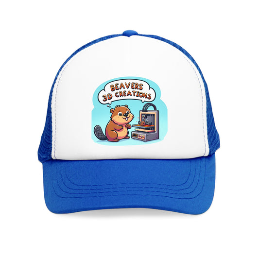 Funny Beaver 3D Printing Mesh Cap, Trucker Hat, Gift for Crafters, Animal Lovers, Unique Dad Hat, Outdoor Gear