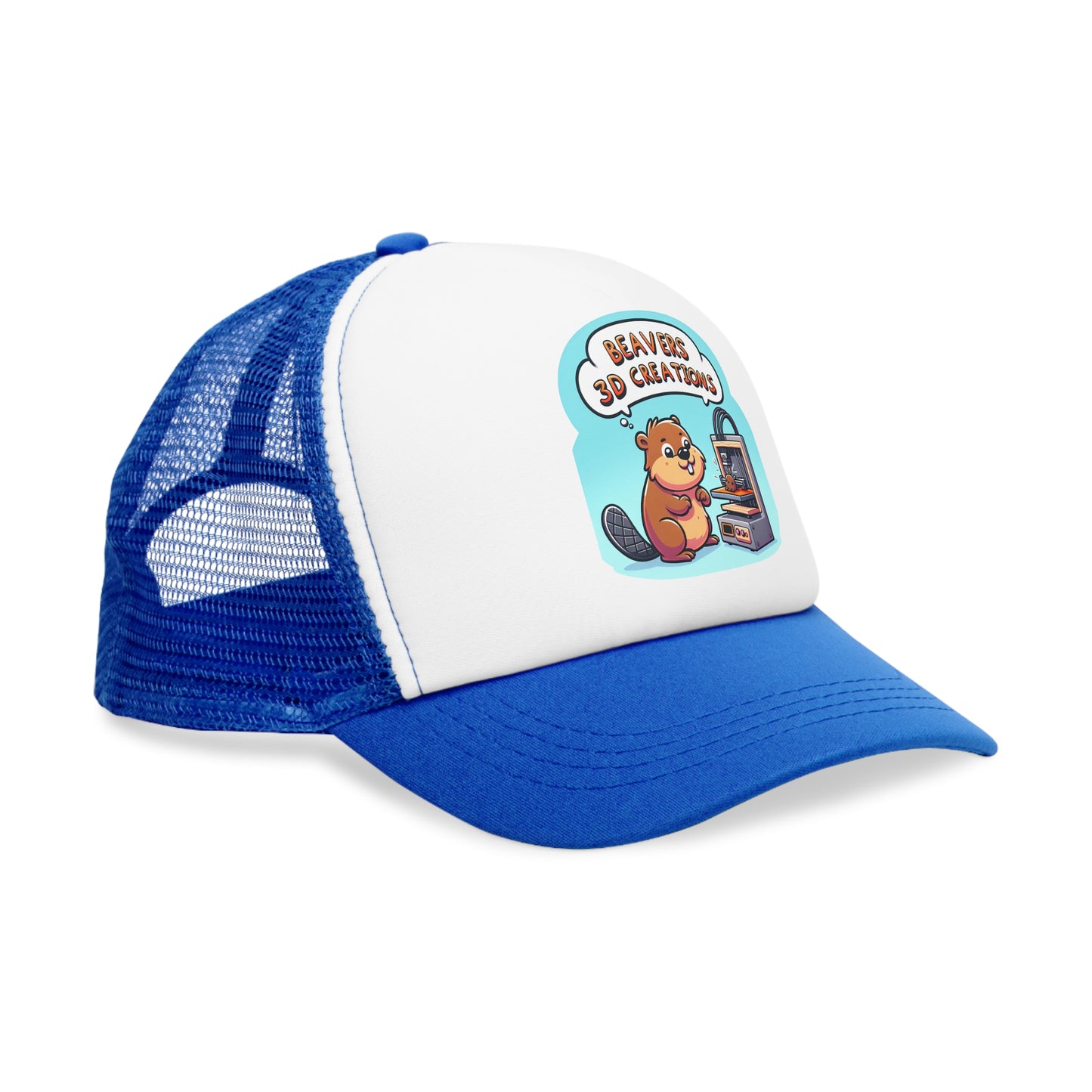 Funny Beaver 3D Printing Mesh Cap, Trucker Hat, Gift for Crafters, Animal Lovers, Unique Dad Hat, Outdoor Gear