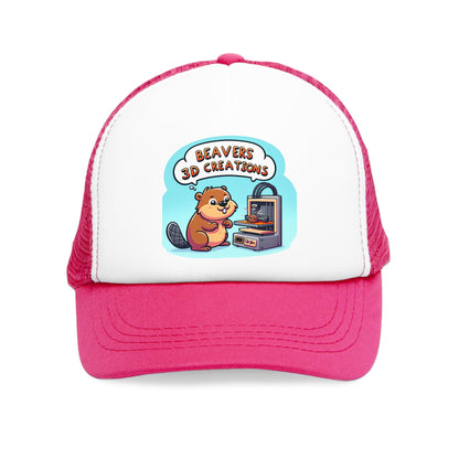 Funny Beaver 3D Printing Mesh Cap, Trucker Hat, Gift for Crafters, Animal Lovers, Unique Dad Hat, Outdoor Gear